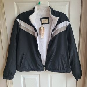 NWT Ashley By 26 International Black Jacket with Faux Fur Lining
